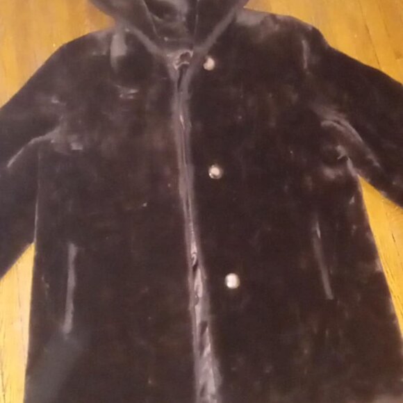 1960s-early 70s Brown Teddy bear Plush Faux Fur Coat with Hood! Super Warm! - Picture 2 of 3